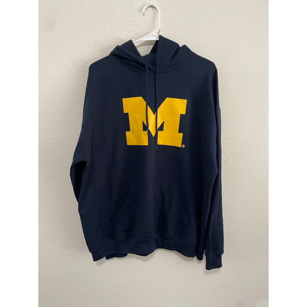 Blue 84 Michigan Wolverines Hoodie Unisex XL Navy Blue Excellent NCAA Graphic